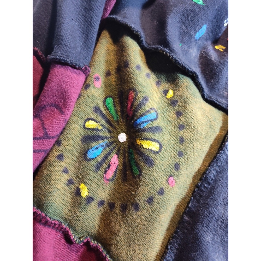 Greater Good Women's Boho Chic Patchwork Hippie Full Zip Hoodie Size XL 1391 - Picture 2 of 8